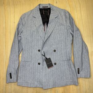 NEW Tommy Hilfiger Sports Jacket Button Up Light Blue Collar Blazer Sz 50 SLIM